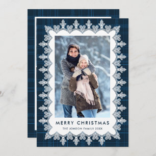 5 Photo Retro Christmas Elegant Vintage Lace Frame Holiday Card