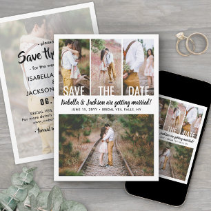 5 Photo Simple Modern Wedding Postponement Change Save The Date