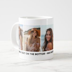 5 Photo Template Modern Minimal Text Under Photo Large Coffee Mug