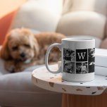 5-Photo Template Personalised Monogram Coffee Mug<br><div class="desc">Simple and sweet design can be personalised with 5 pictures,  a monogram and any text of your choice. The perfect custom gift for grandparents,  new parents,  newlyweds,  best friends,  or as a nice wedding,  birthday,  graduation keepsake.</div>
