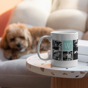 5-Photo Template Personalised Monogram Coffee Mug