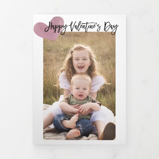 5 Photo Valentine Day Trifold Card (Cover)