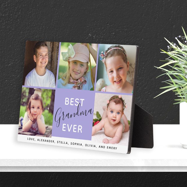 5 Photos Best Grandma Ever Family Plaque (Creator Uploaded)