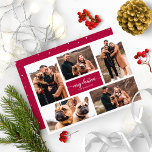 5 Photos Collage Chic Script Merry Christmas Invitation<br><div class="desc">5 Photos Collage Chic Script Merry Christmas Invitation</div>