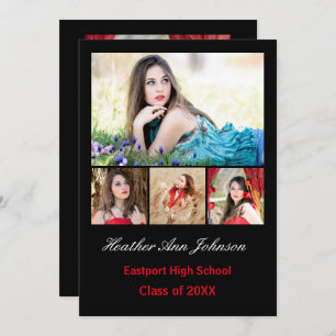 5 Photos Collage Vertical - Grad  Announcement