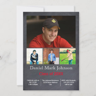 5 Photos Collage Vertical - Grad Announcement