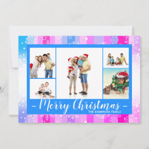 5 Photos Colourful Snow - Christmas Card