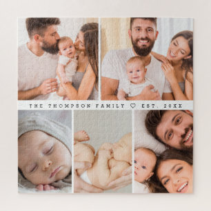 5 Photos Gallery Family Collage Personalised Jigsaw Puzzle