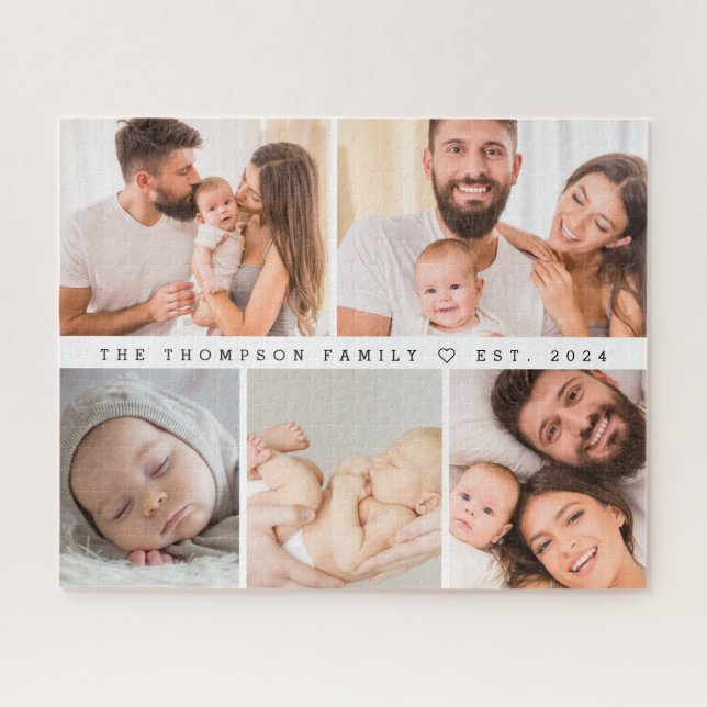 5 Photos Gallery Family Collage Personalised large Jigsaw Puzzle (Horizontal)