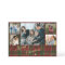 5 photos Merry Christmas elegant script red plaid 