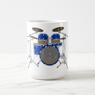 5 Piece Drum Kit - Blue - Coffee Mug - Drum Set