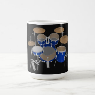 5 Piece Drum Kit: Blue: Coffee Mug: Drums Set Mug