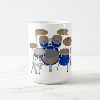 5 Piece Drum Kit: Blue: Coffee Mug: Drums Set Mug
