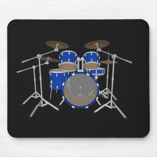 5 Piece Drum Kit - Blue Finish - Drums Mousepad (Front)