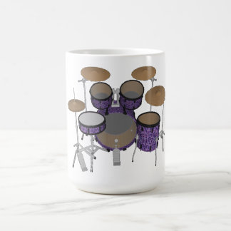 5 Piece Drum Kit: Custom Violet Finish: Coffee Mug