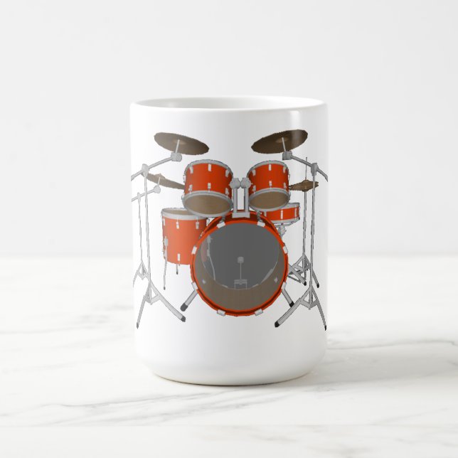 5 Piece Drum Kit - Orange - Coffee Mug - Drum Set (Center)
