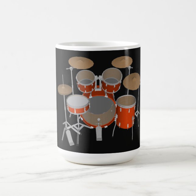 5 Piece Drum Kit - Orange - Coffee Mug - Drum Set (Center)