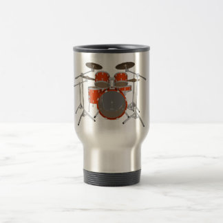 5 Piece Drum Kit - Orange - Travel Mug - Drum Set
