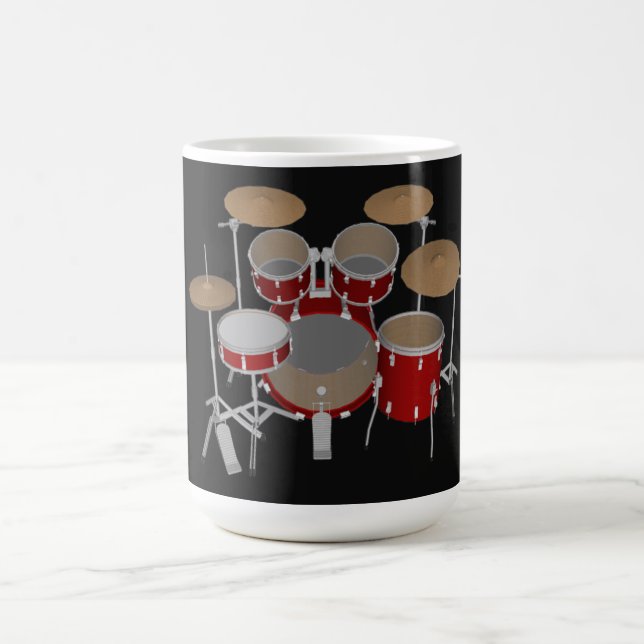 5 Piece Drum Kit - Red - Coffee Mug - Drum Set (Center)