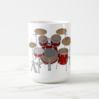 5 Piece Drum Kit - Red - Coffee Mug - Drum Set