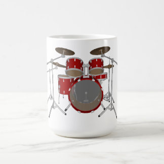5 Piece Drum Kit - Red - Coffee Mug - Drum Set