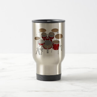 5 Piece Drum Kit - Red - Travel Mug - Drum Set