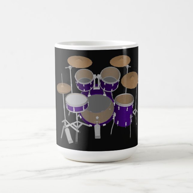 5 Piece Drum Kit: Violet: Coffee Mug: Drums Set Mug (Center)