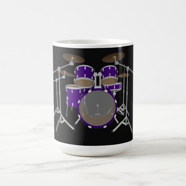 5 Piece Drum Kit: Violet: Coffee Mug: Drums Set Mug (Center)