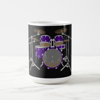 5 Piece Drum Kit: Violet: Coffee Mug: Drums Set Mug
