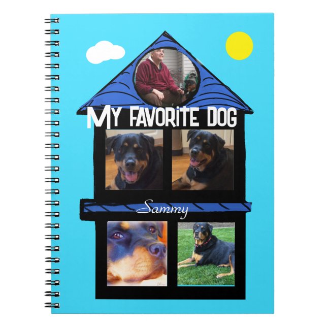 5-place Photo Slots Template Favourite Notebook (Front)