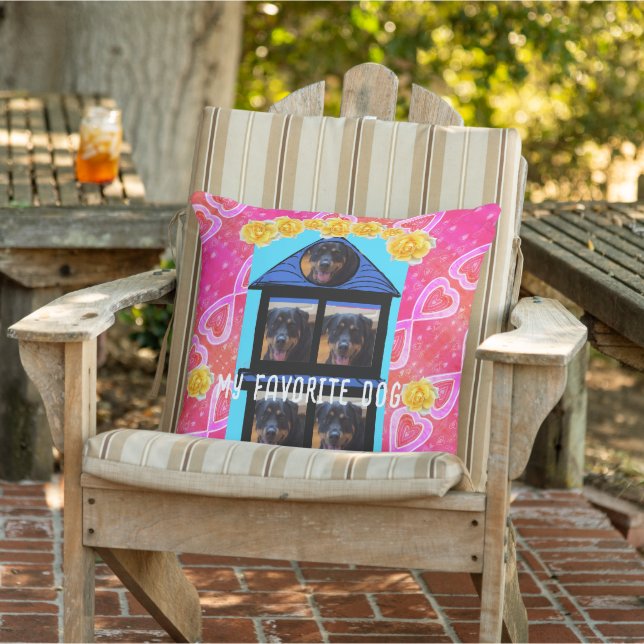 5-place Photo Slots Template Favourite Pet T-Shirt Cushion (Chair)