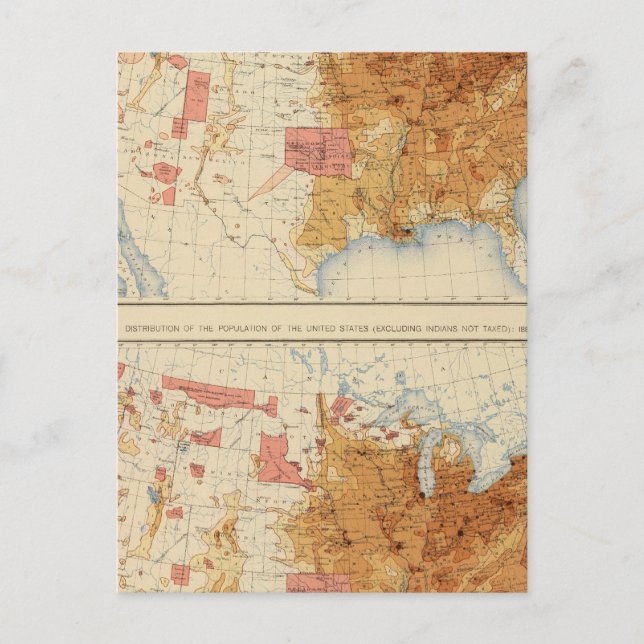 5 Population 1870, 1880 Postcard (Front)