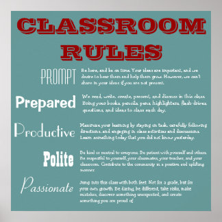 5 P's Classroom Rules Poster