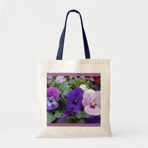 5 Purple Lavender Blue Pansies Tote Bag