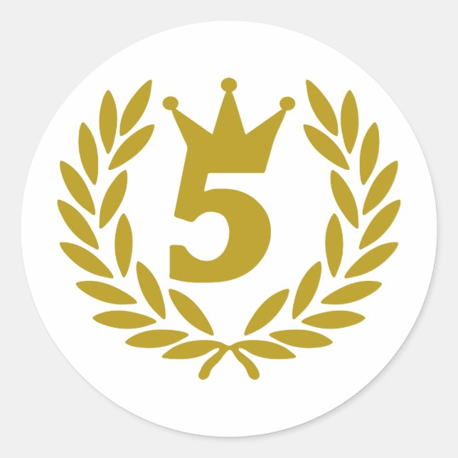 5-real-laurel-crown classic round sticker (Front)
