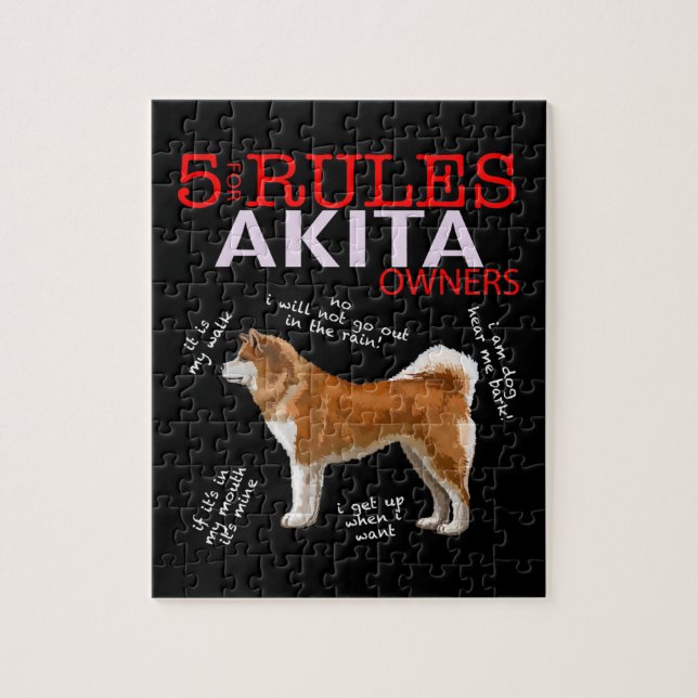 5 Rules for Akita Owners Jigsaw Puzzle (Vertical)