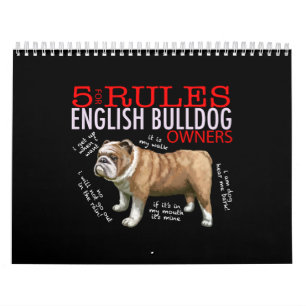 5 Rules for English bulldog Owners Bulldog Dad Mum Calendar