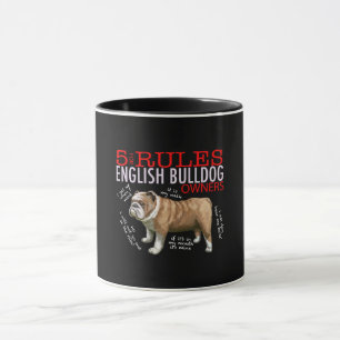 5 Rules for English bulldog Owners Bulldog Dad Mum Mug