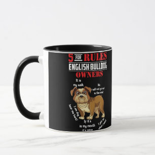 5 Rules for English bulldog Owners men women Mug