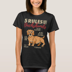 5 Rules for Wirehaired Dachshunds Funny Wirehaired T-Shirt