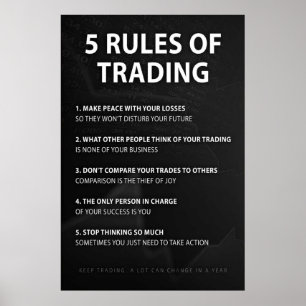 5 Rules Of Trading Poster