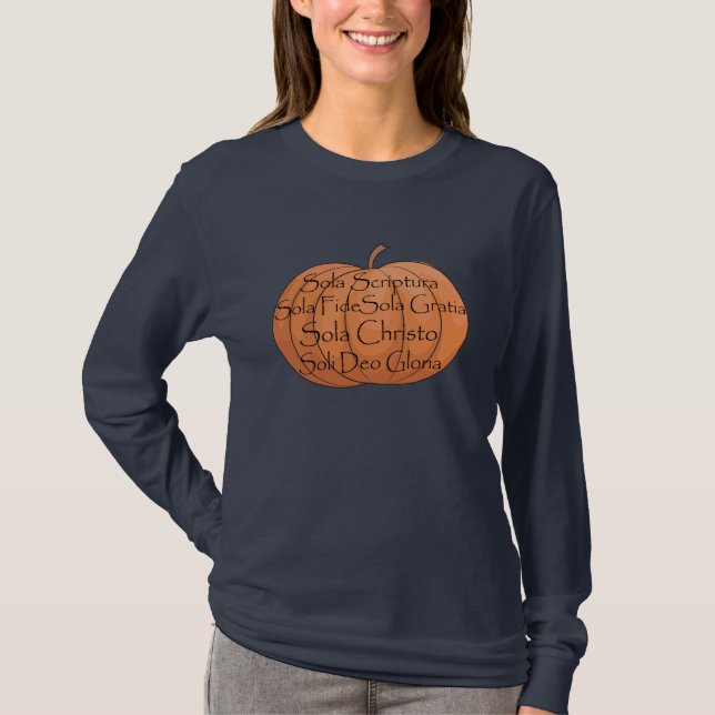 5 Solas Pumpkin Reformation Day Longsleeve T-Shirt (Front)