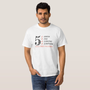 5 SOLAs T-Shirt for ReformedChristian Men