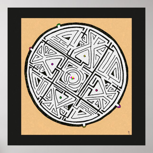 5 solutions maze design poster (Front)