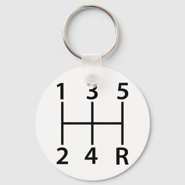 5 speed shift pattern key ring (Front)