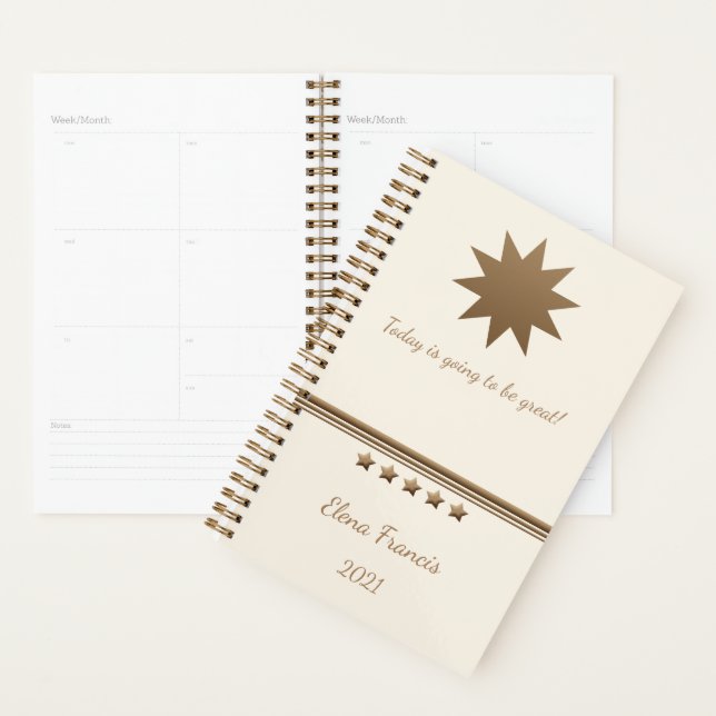 5 Star Brushed Gold & Cream Professional Planner (Display)