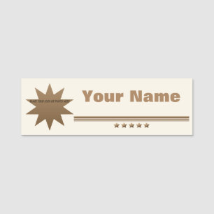 5 Star Brushed Gold Professional Classic Name Tag