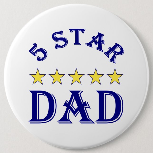 5 Star Dad 6 Cm Round Badge (Front)