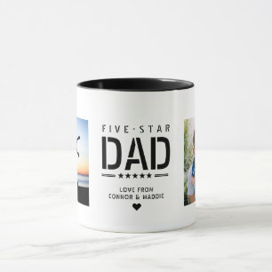 5 STAR DAD Modern Cool 2 Photo Father's Day Mug