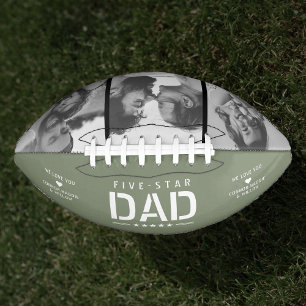 5 STAR DAD Modern Cool 3 Photo Father's Day American Football